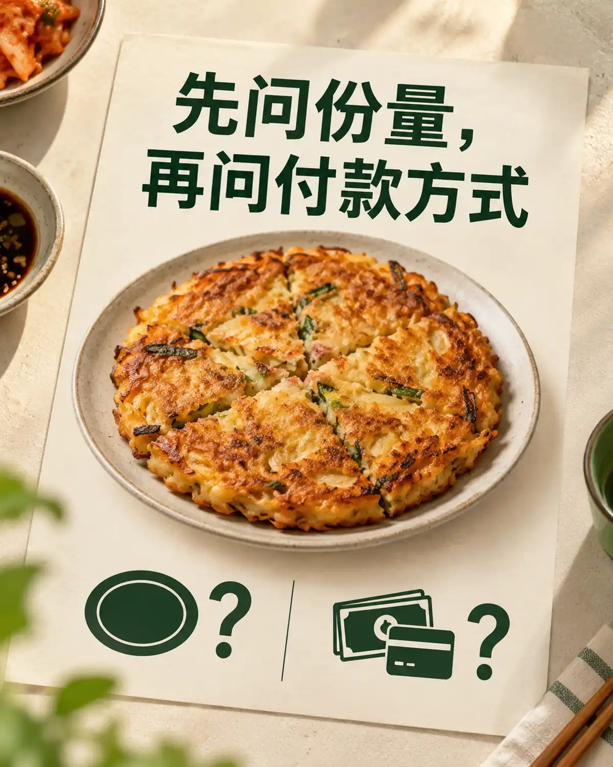 先问份量，再问付款方式