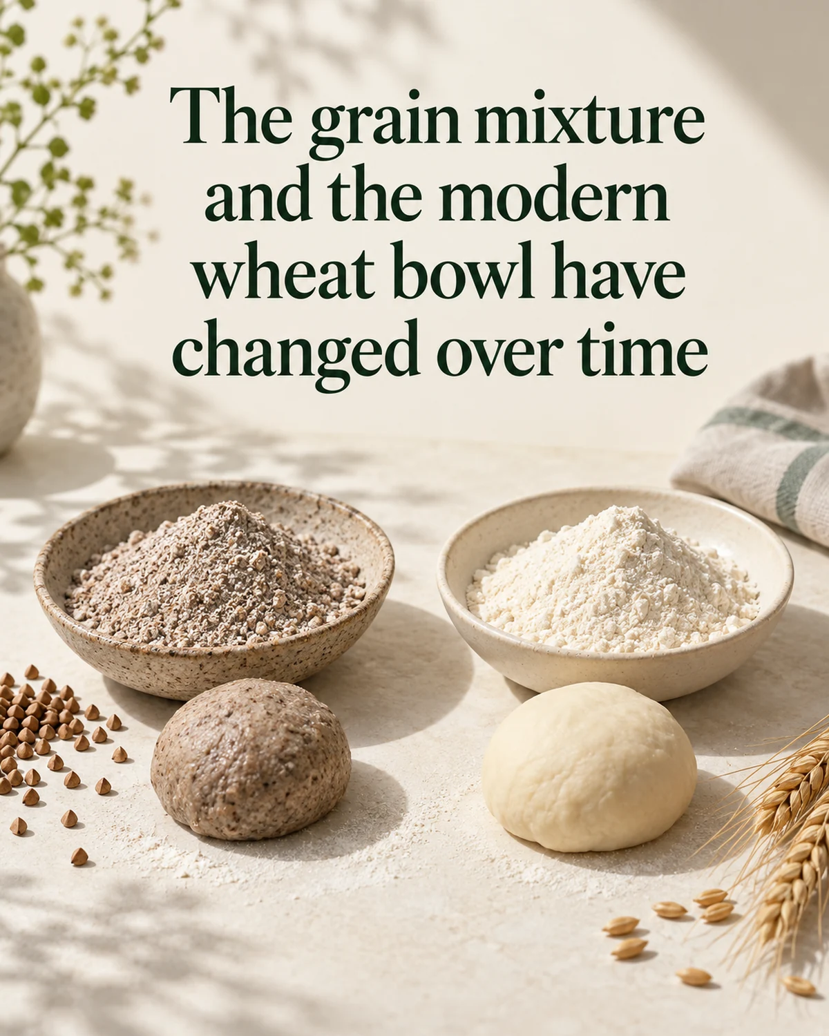 The grain mixture and the modern wheat bowl have changed over time