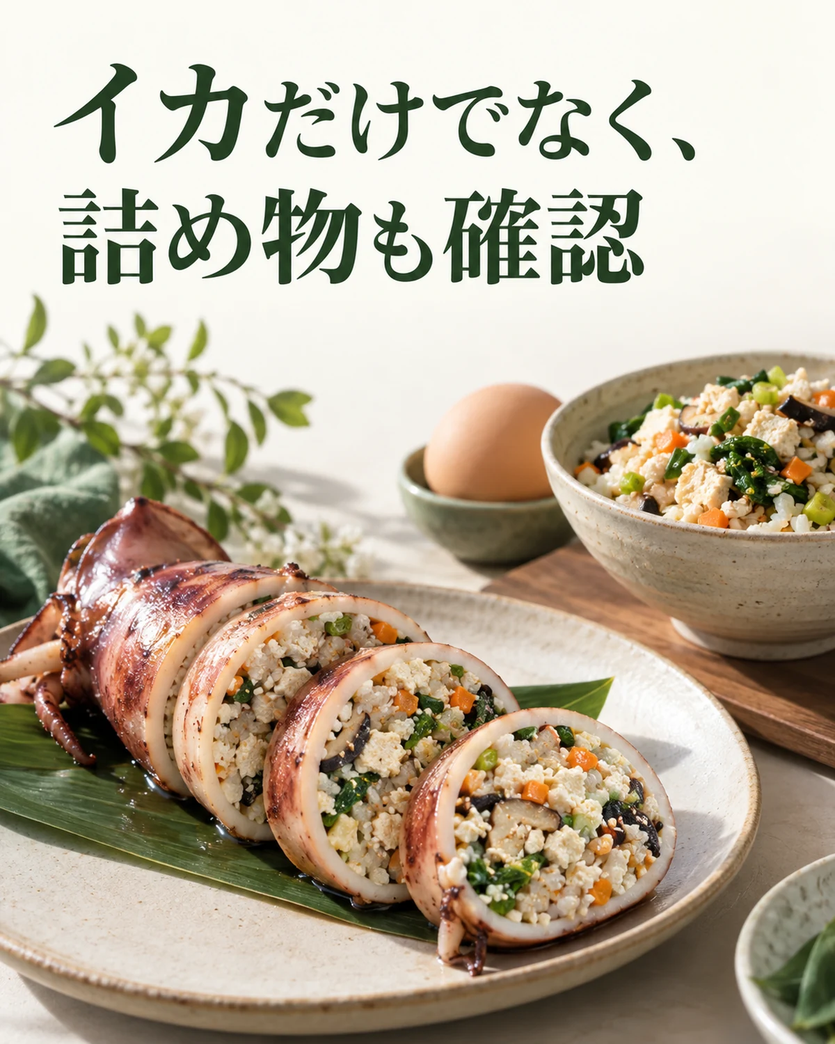 イカだけでなく、詰め物も確認