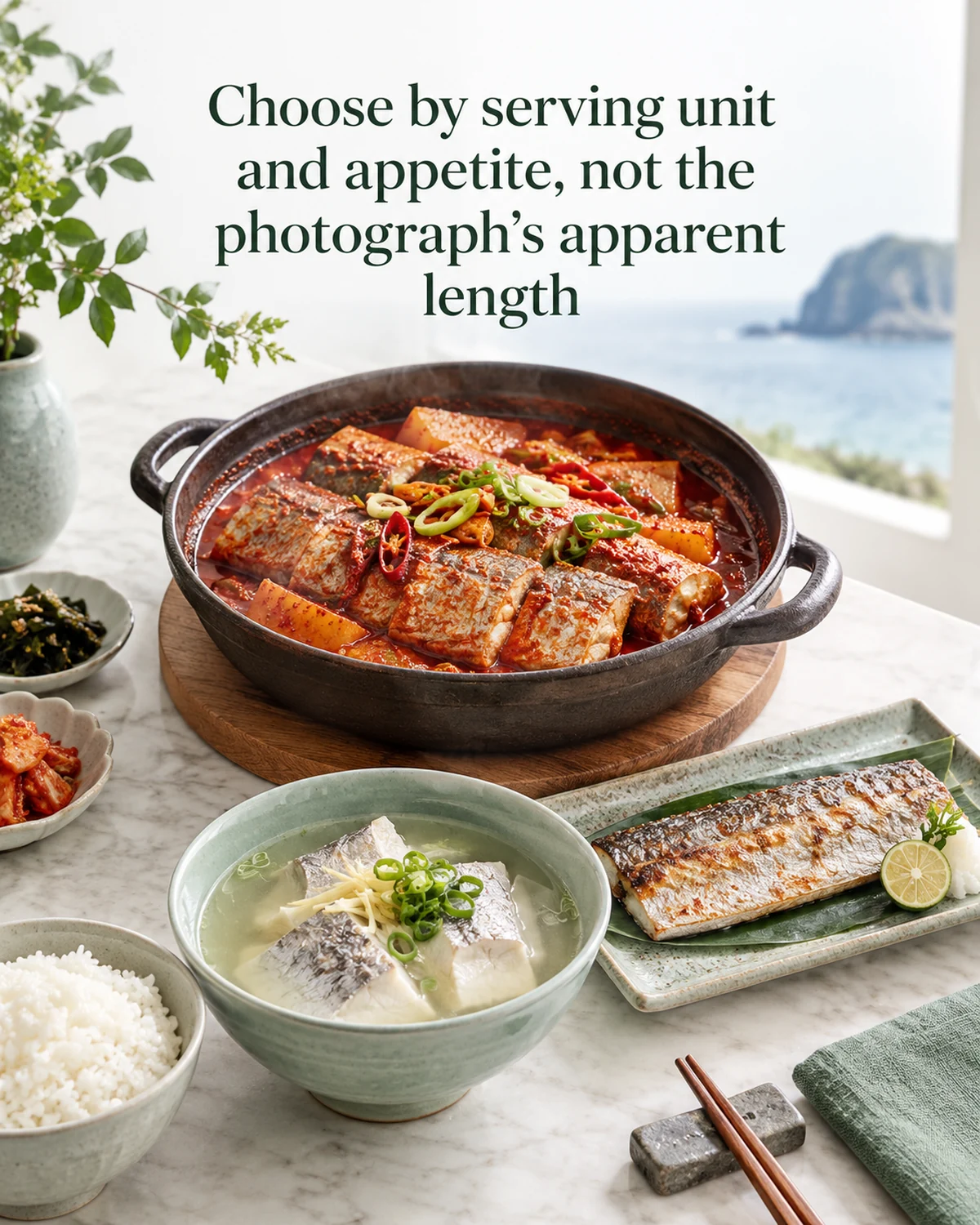 Choose by serving unit and appetite, not the photograph’s apparent length