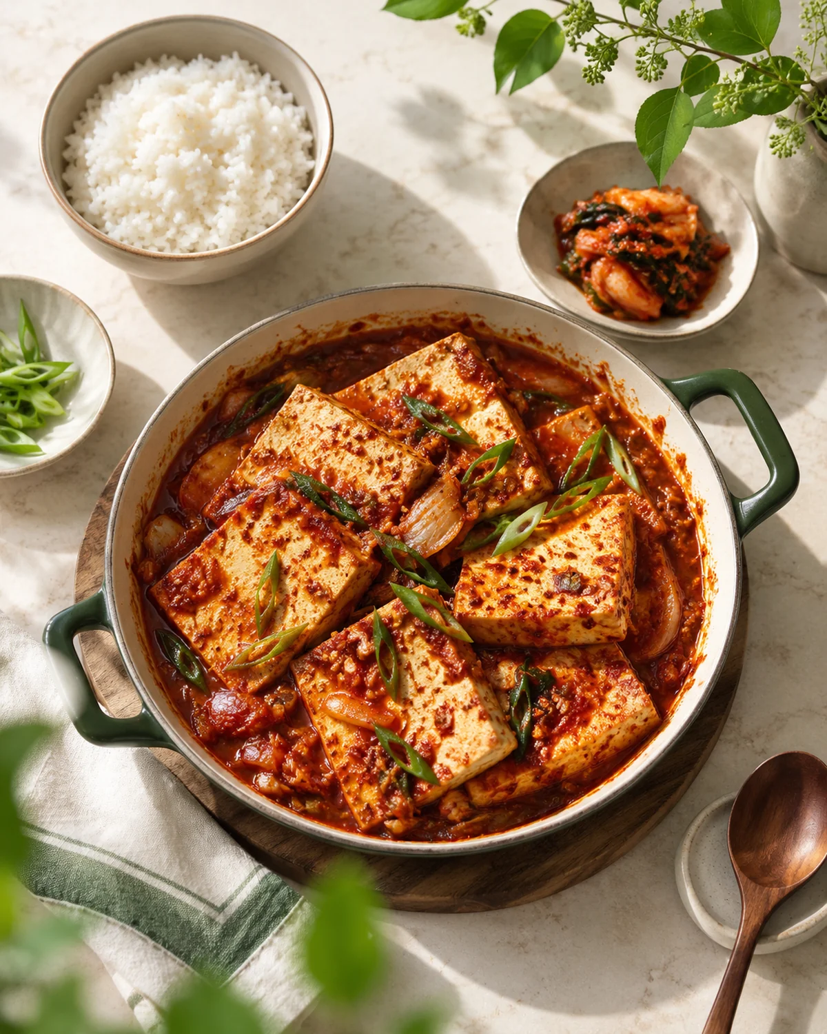 パンの前に、豆腐料理を一食