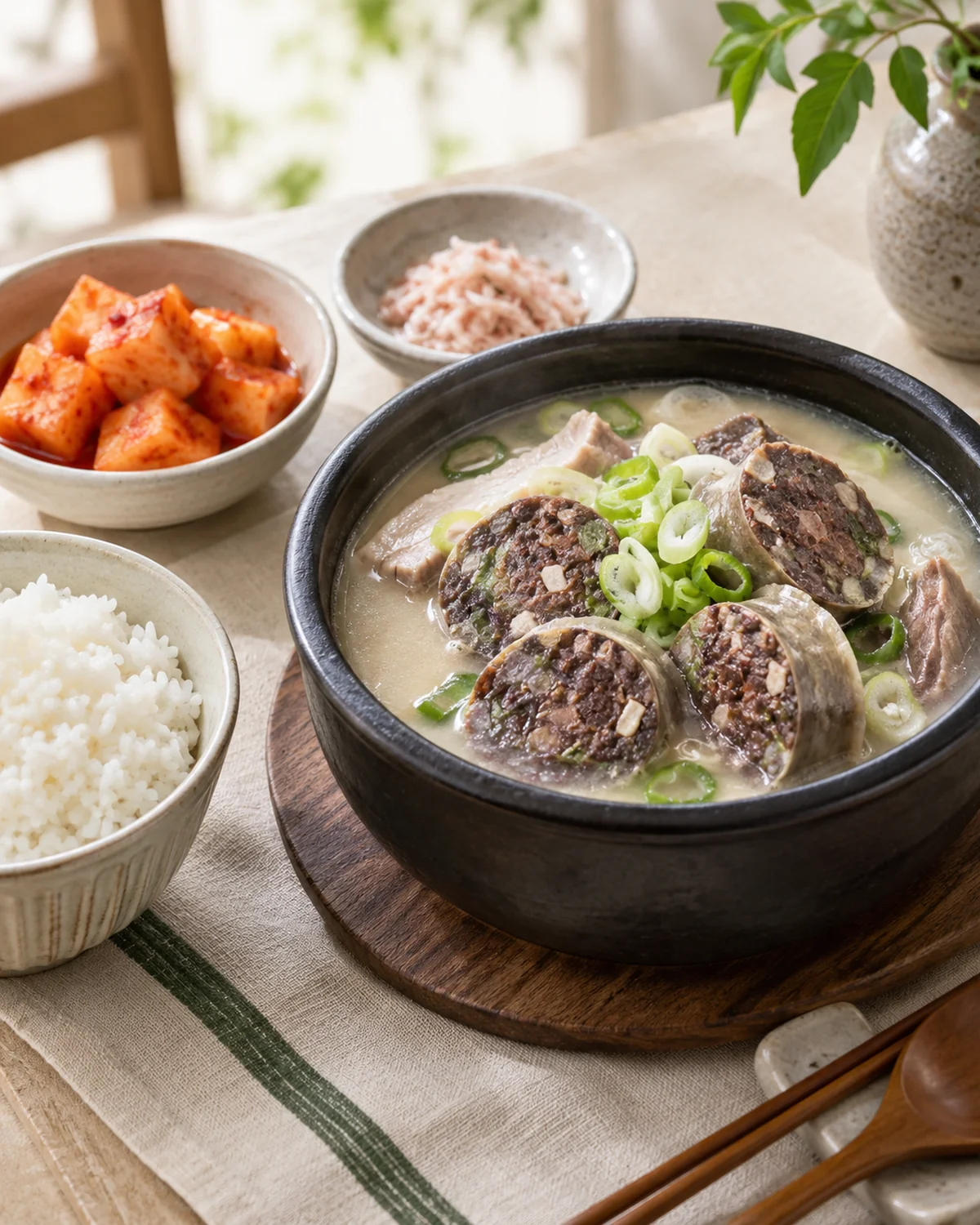 ご飯・塩辛・カクテキと味わう