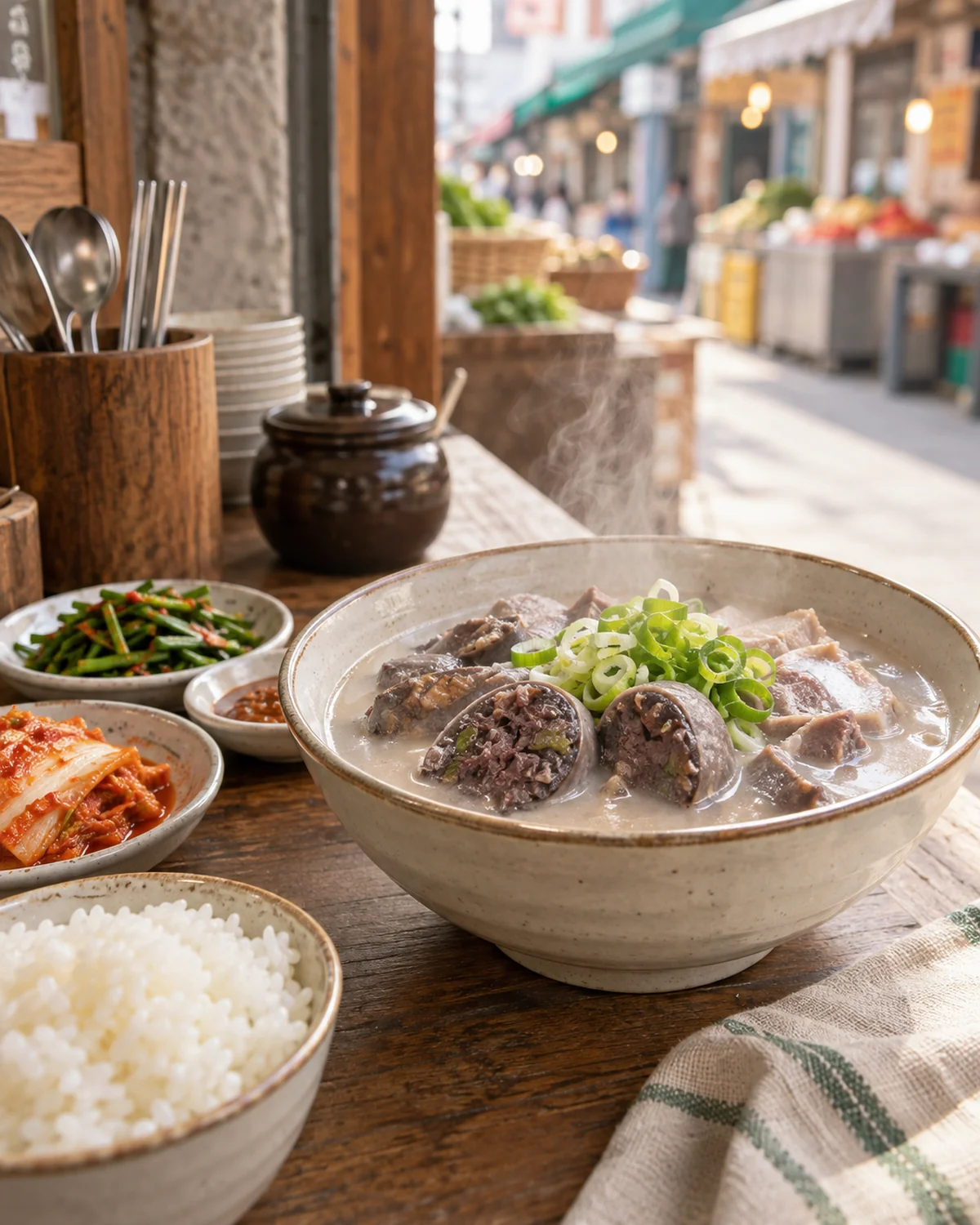 市场小镇里的汤饭店