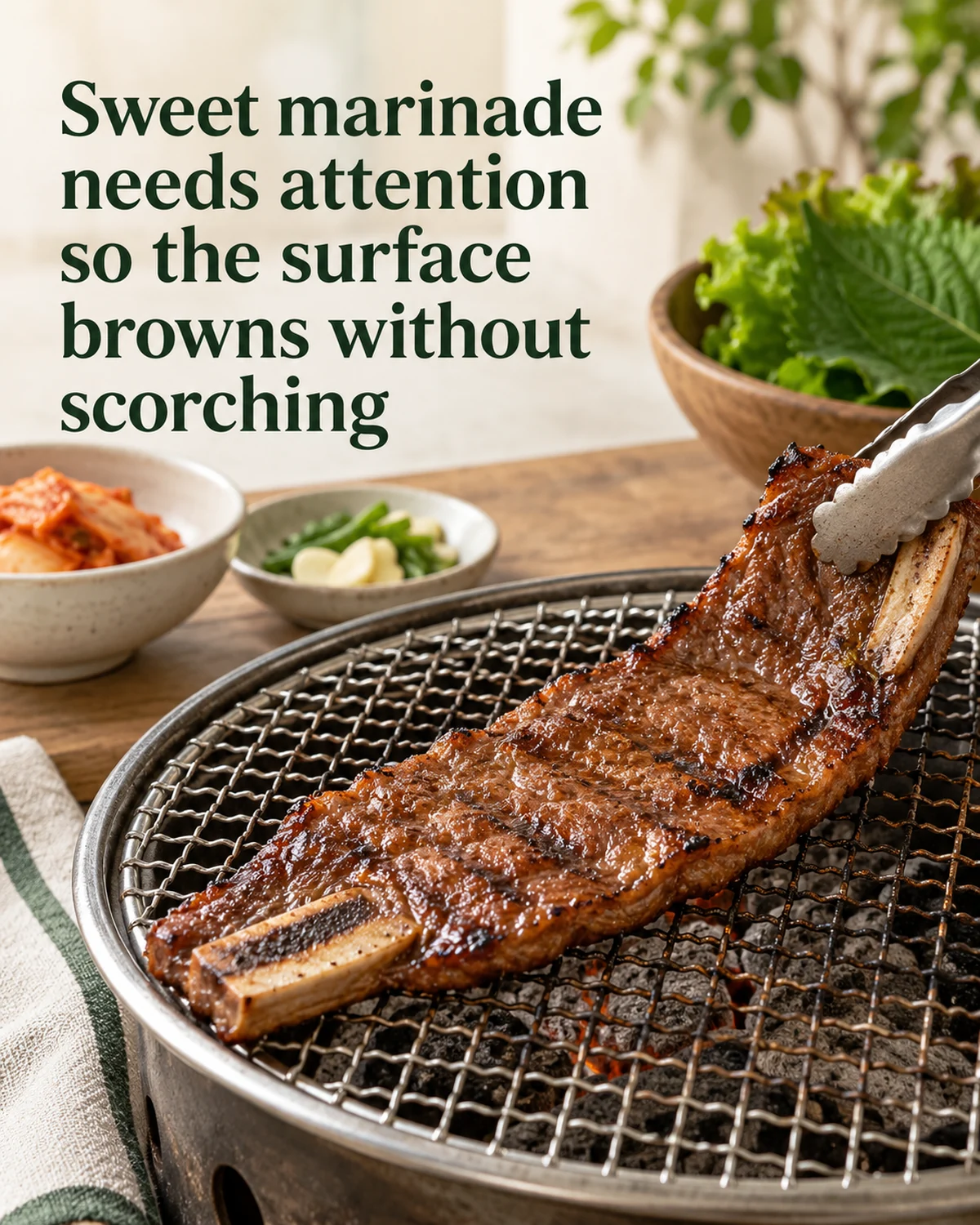 Sweet marinade needs attention so the surface browns without scorching