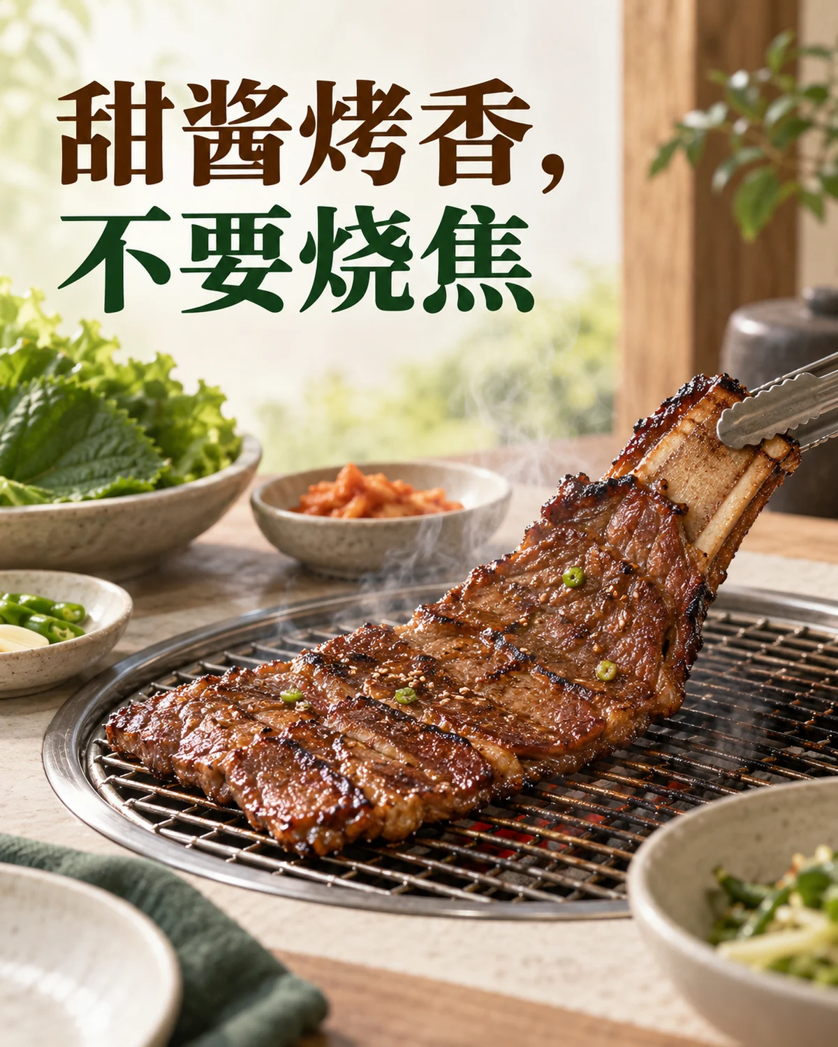 甜酱烤香，不要烧焦