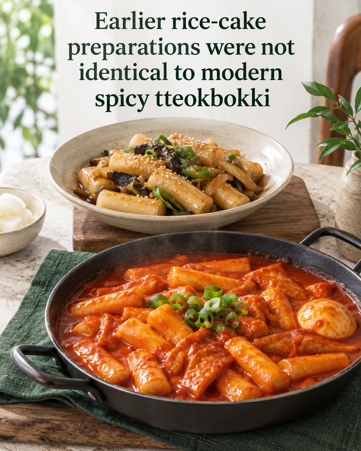 Earlier rice-cake preparations were not identical to modern spicy tteokbokki