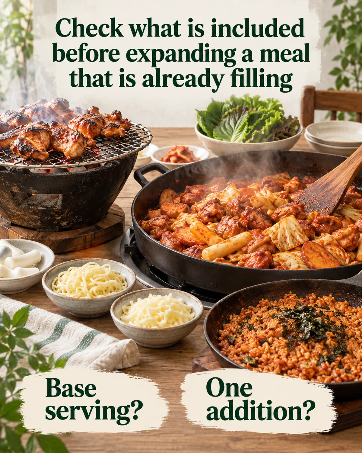 Check what is included before expanding a meal that is already filling