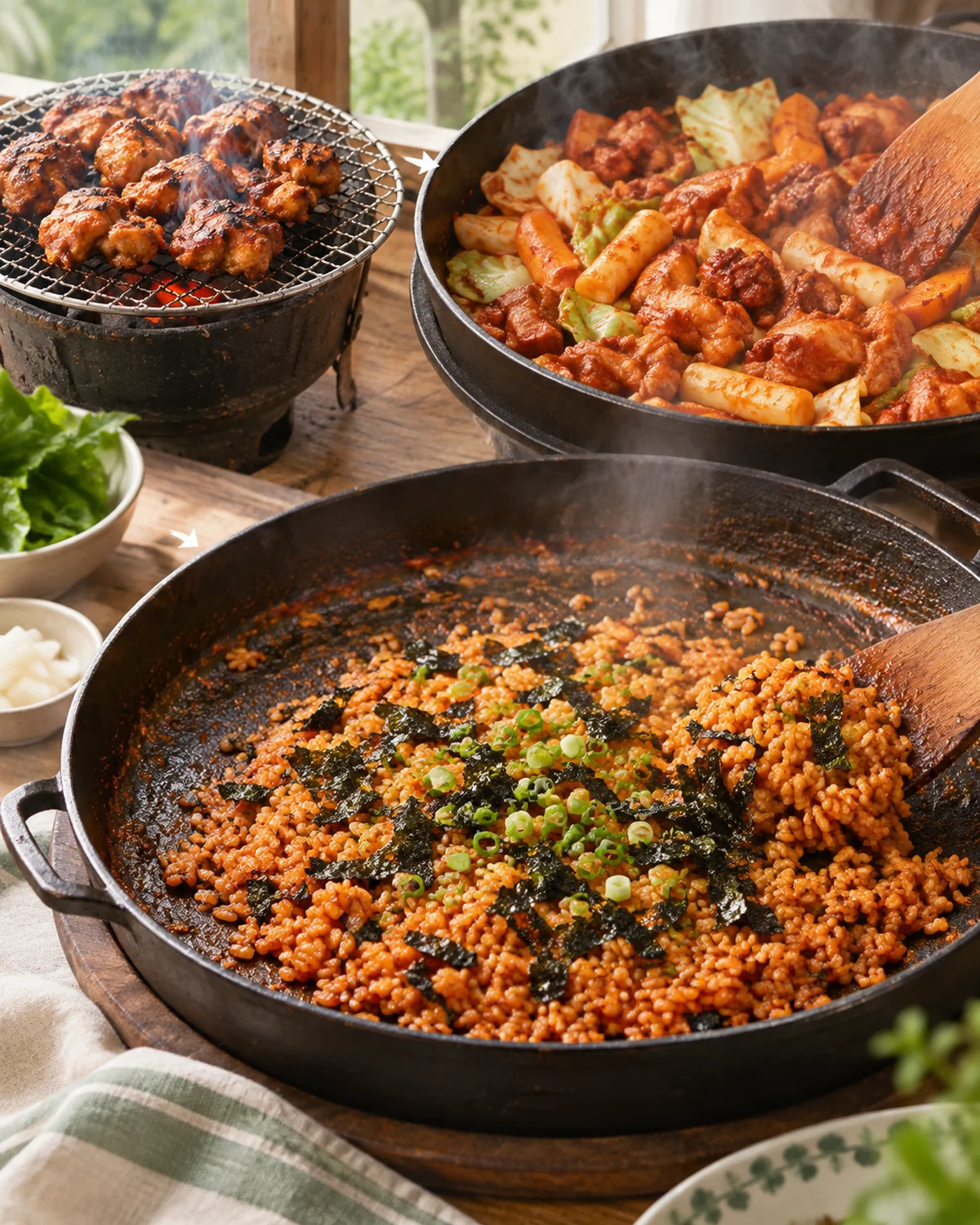 同じ鉄板で、最後は炒めご飯