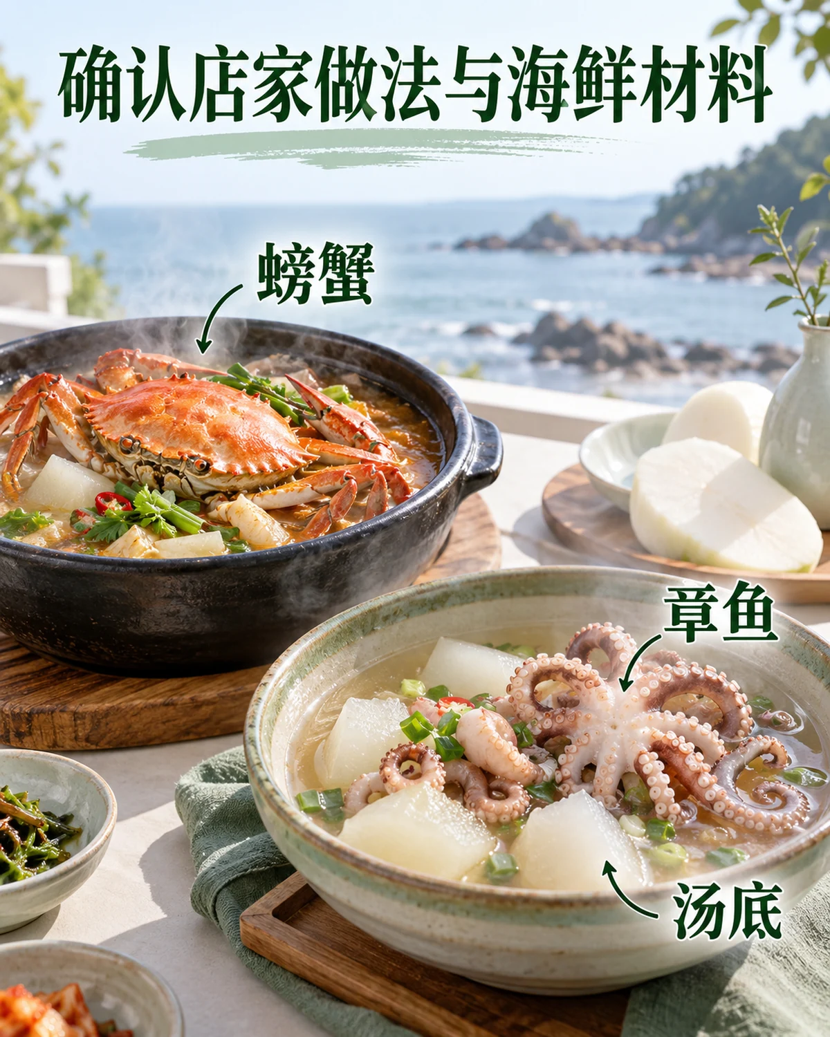 确认店家做法与海鲜材料