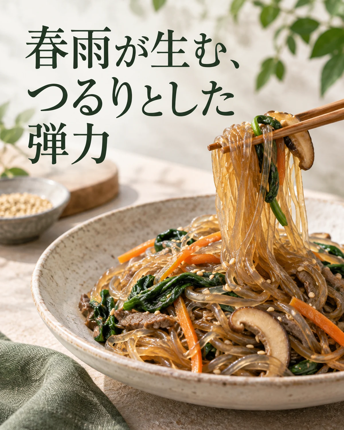 春雨が生む、つるりとした弾力