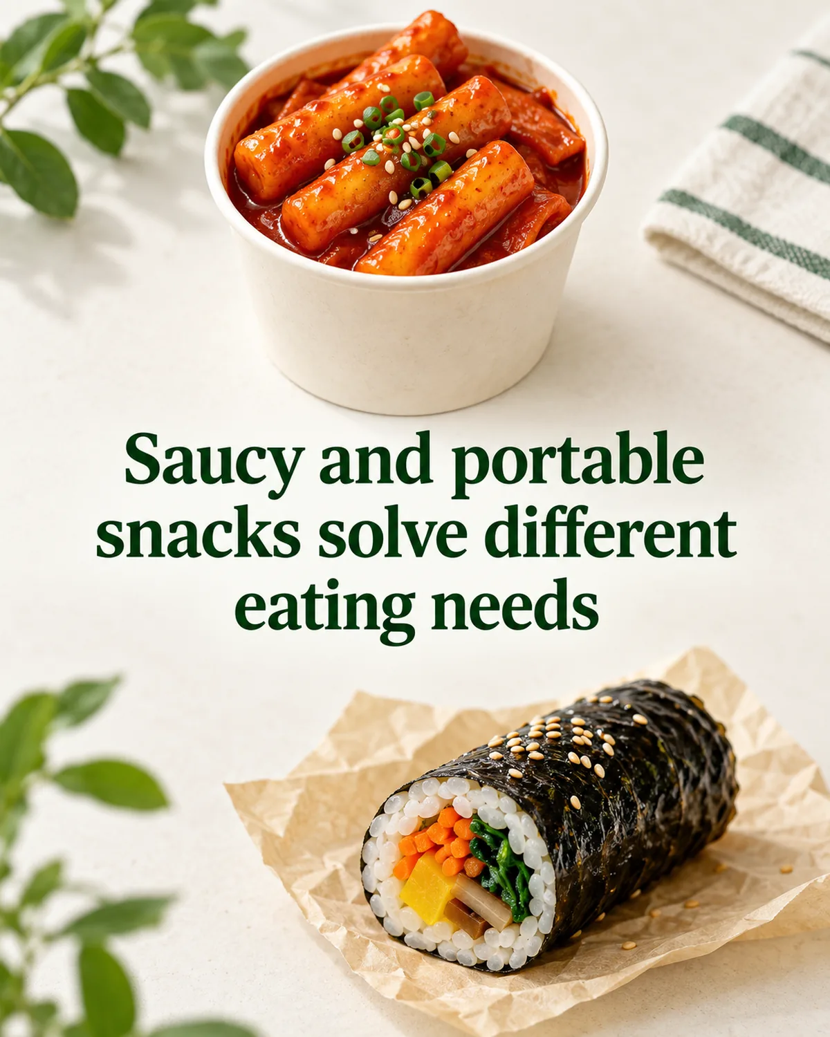 Saucy and portable snacks solve different eating needs