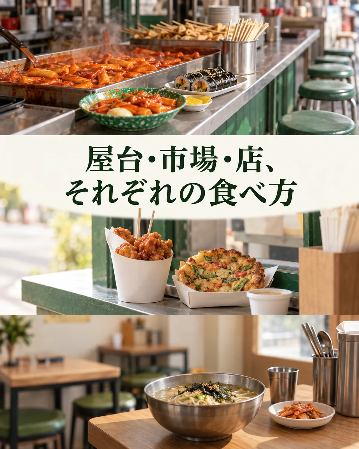 屋台・市場・店、それぞれの食べ方