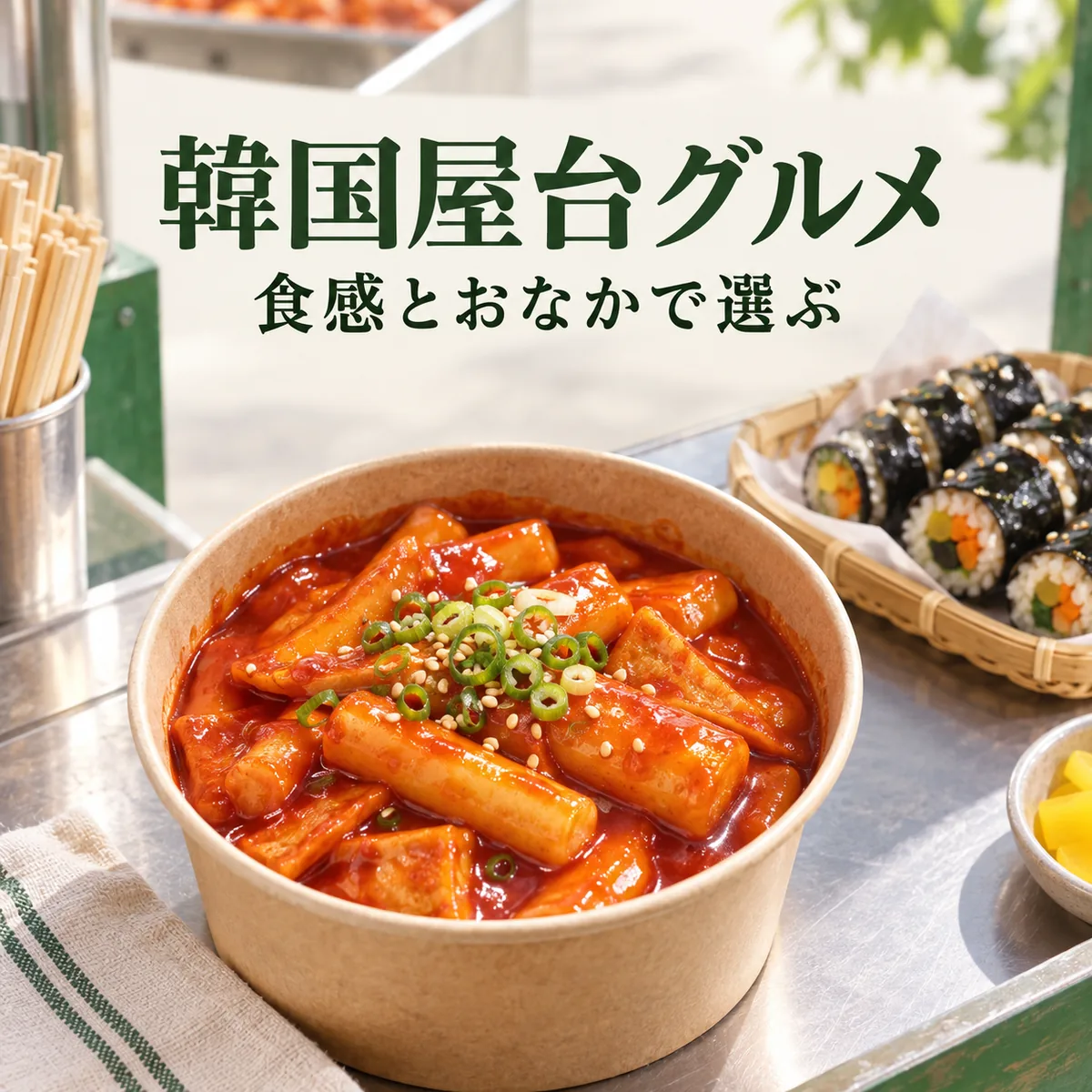 韓国屋台グルメ — 食感とおなかで選ぶ