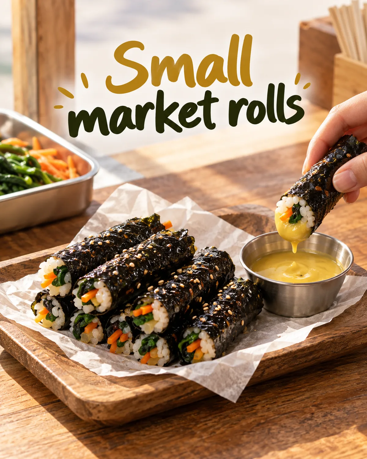 Small market rolls leave room to try other dishes and are often served with mustard-based sauce.