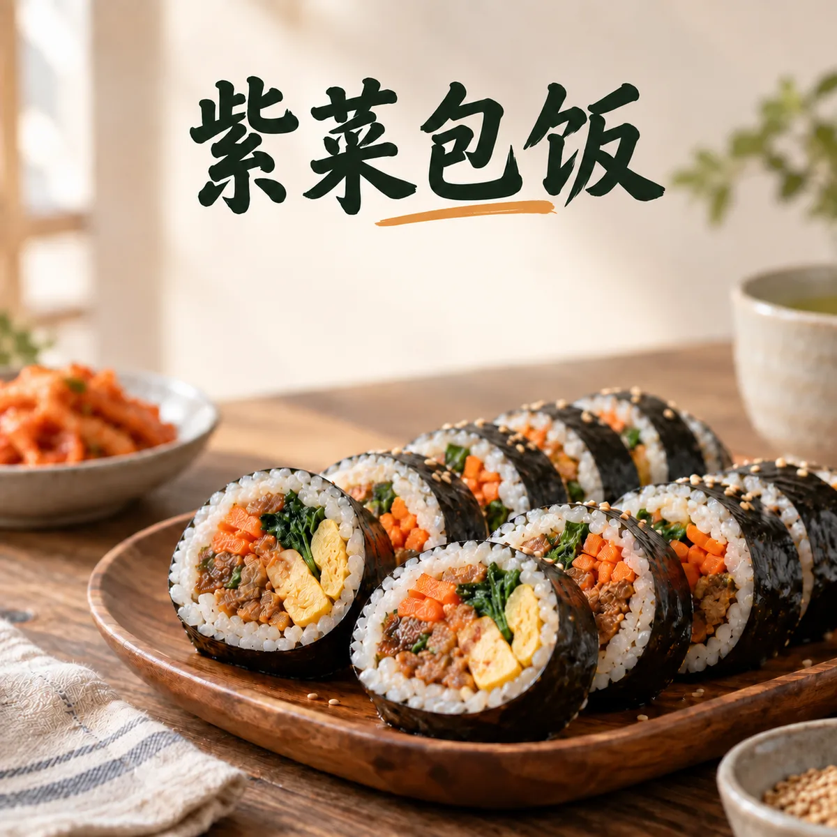 紫菜包饭（김밥）：韩国国民海苔饭卷 — 和寿司到底哪里不一样