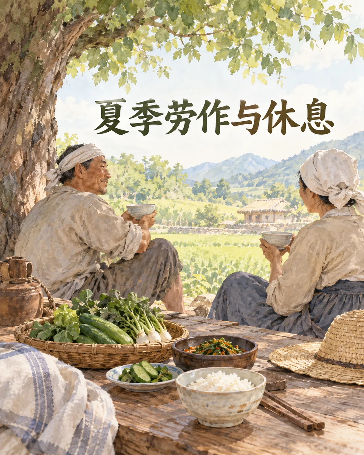 夏季劳作与休息，是理解伏日食习惯的生活背景。