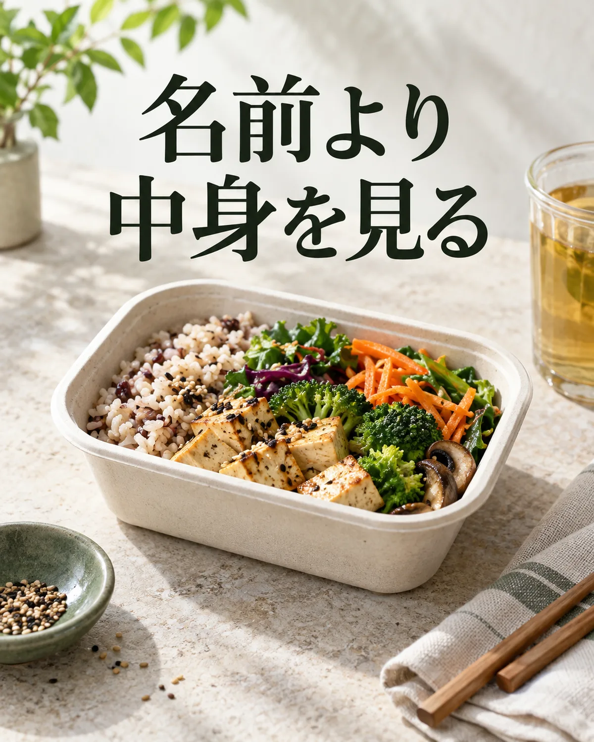 流行の名前だけでなく、原材料や量を見る作業は残ります。