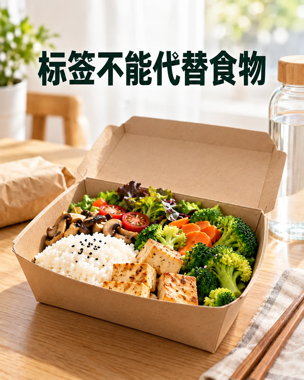 没有流行标签的一餐,也能按主食、蛋白质、蔬菜与份量来检查。
