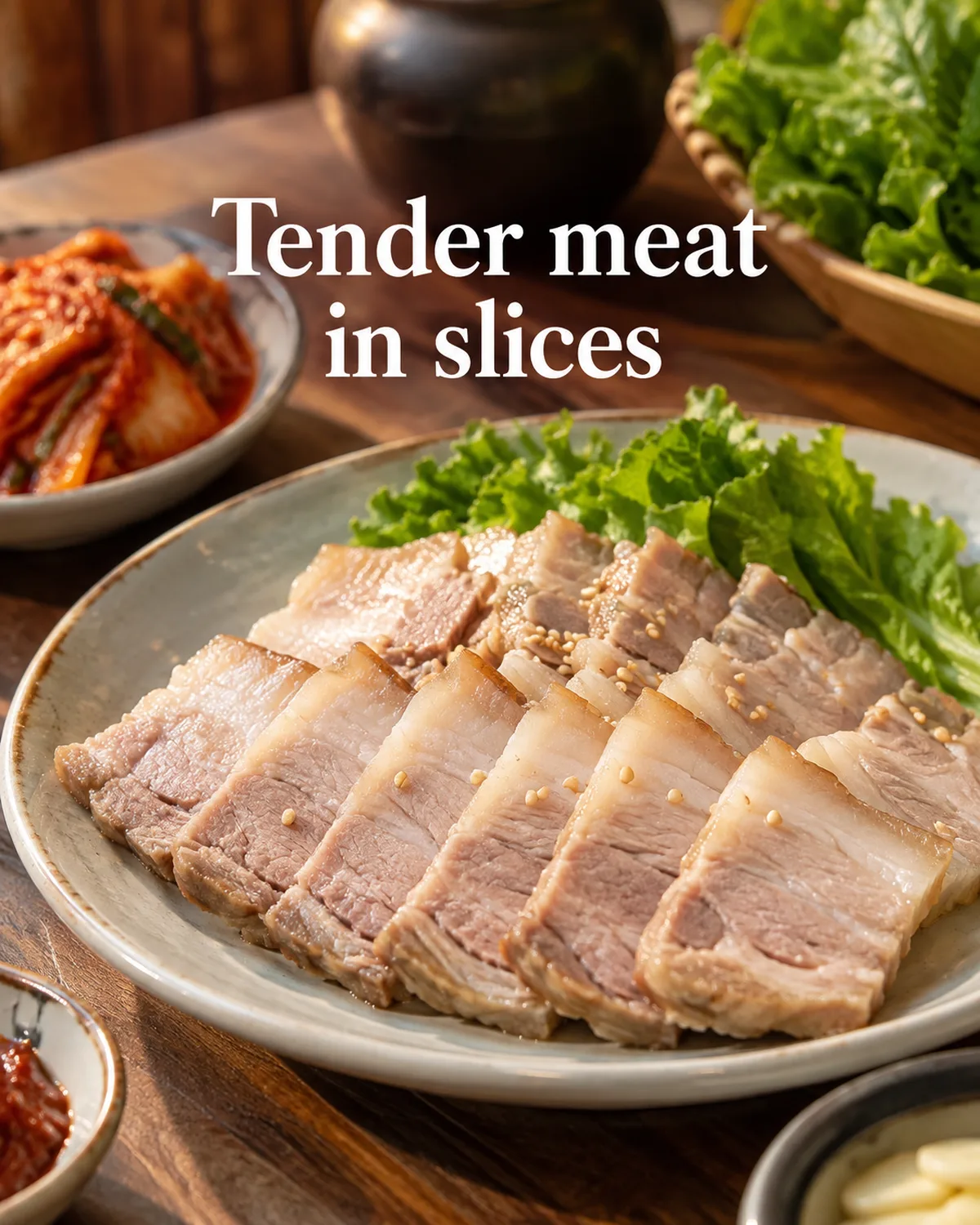 Suyuk is boiled meat served as a sliced dish.