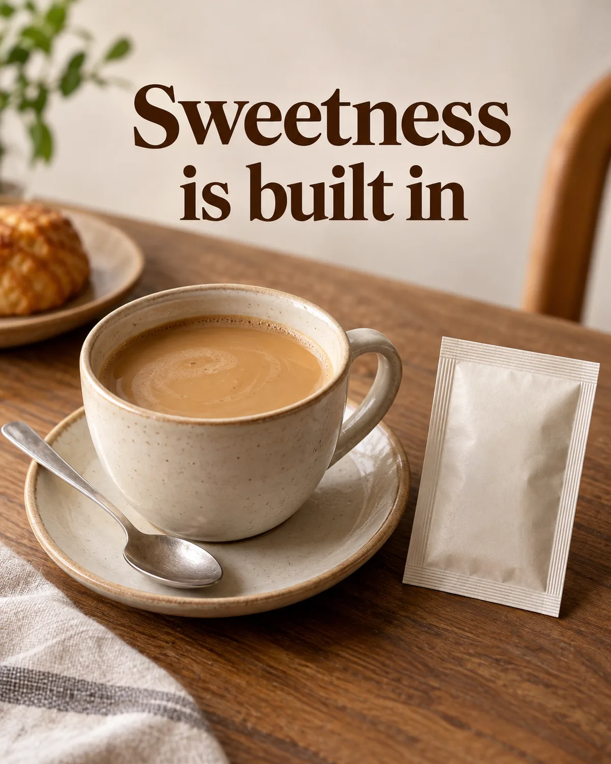 Coffee mix combines instant coffee, sugar and powdered creamer.