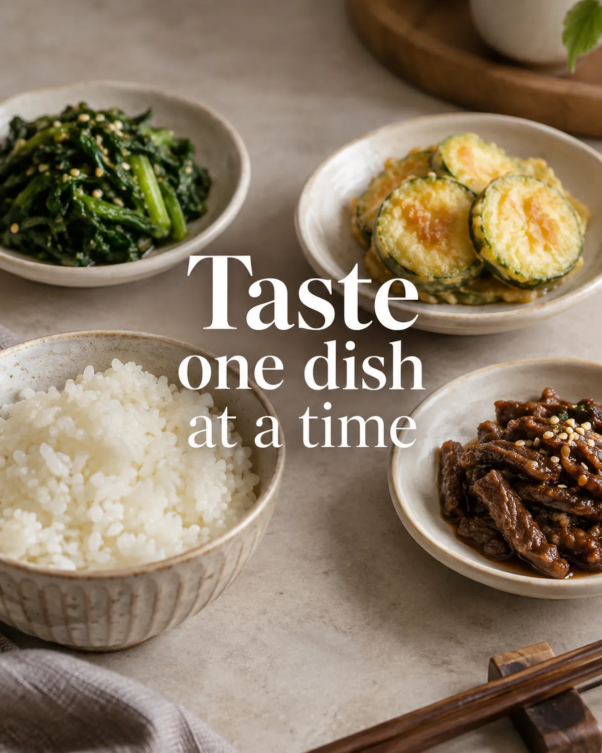 Compare each preparation before combining it with rice.