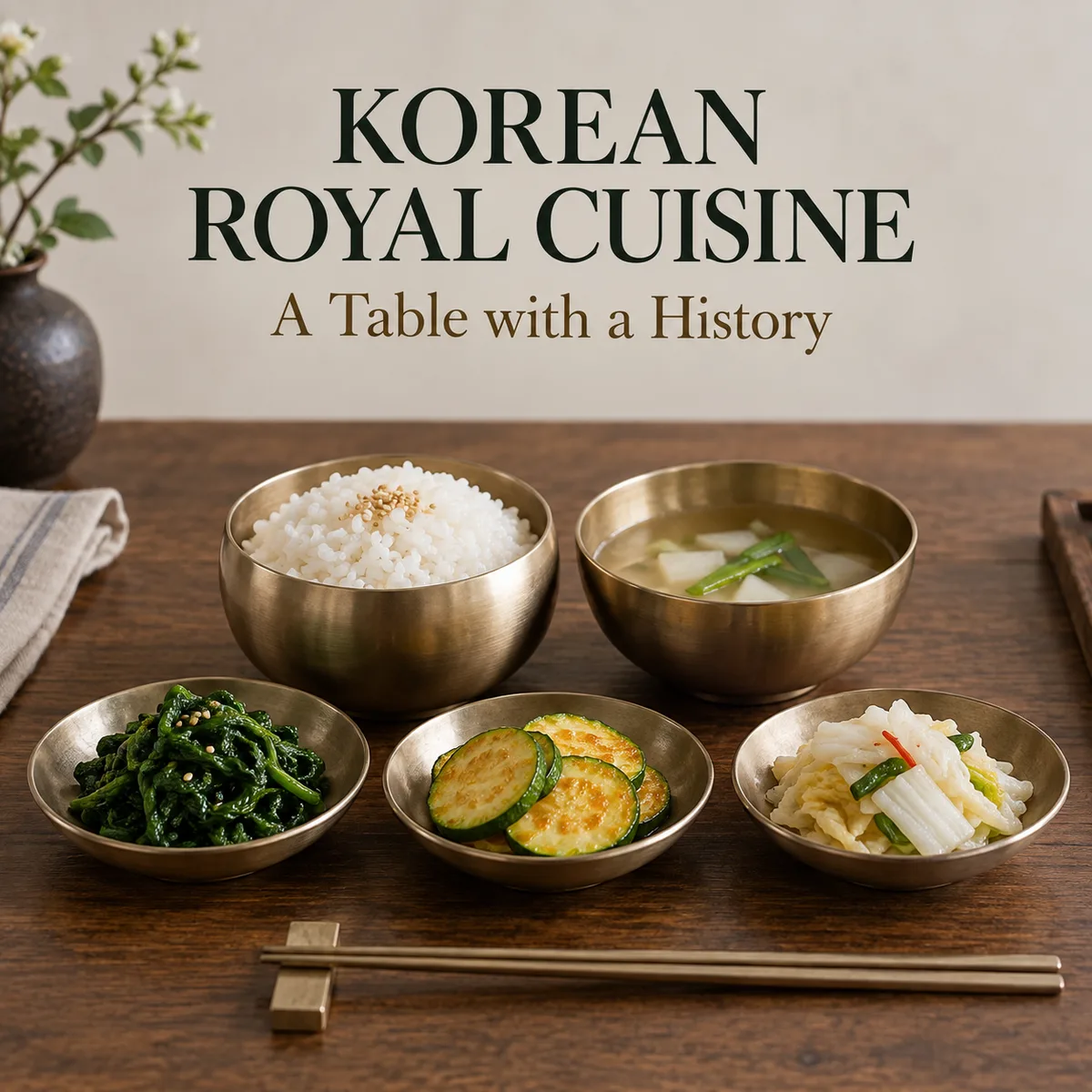 Explore a modern royal-style meal through rice, broth and carefully prepared dishes.