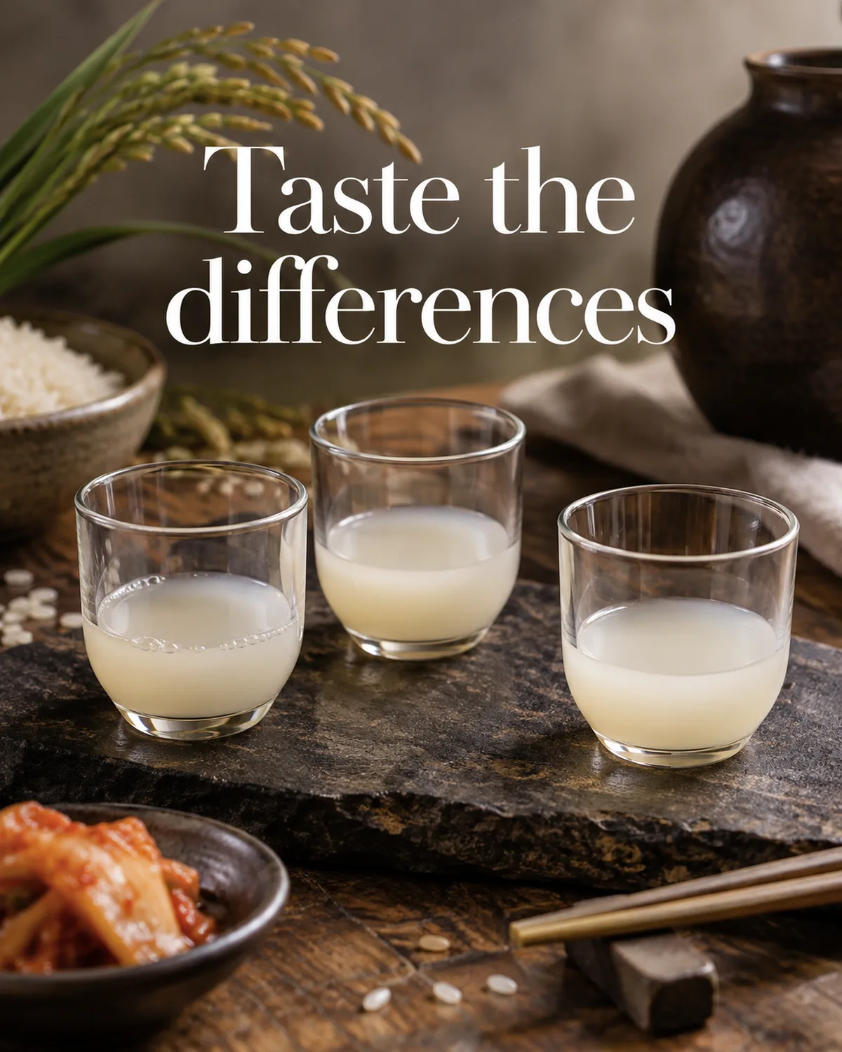Compare sweetness, acidity, body and bubbles separately.