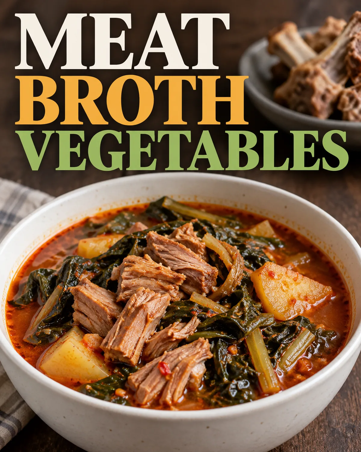 Meat, broth and vegetables explain the meal better than bone size alone.