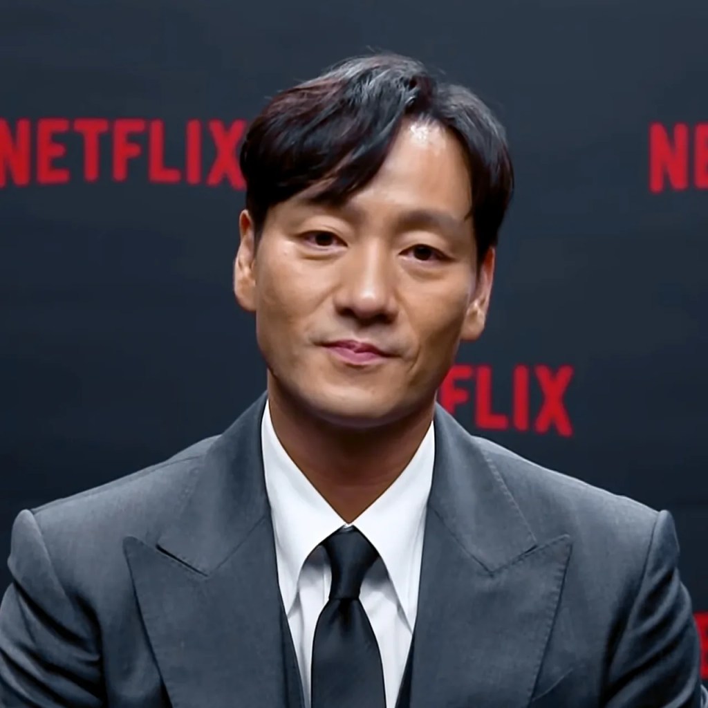 Park Hae-soo, who played Cho Sang-woo in Squid Game, at a Netflix event — squid game dalgona