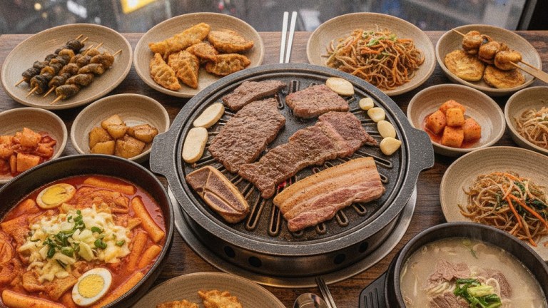 A spread of must-eat Seoul food dishes, a guide to what to eat in Seoul