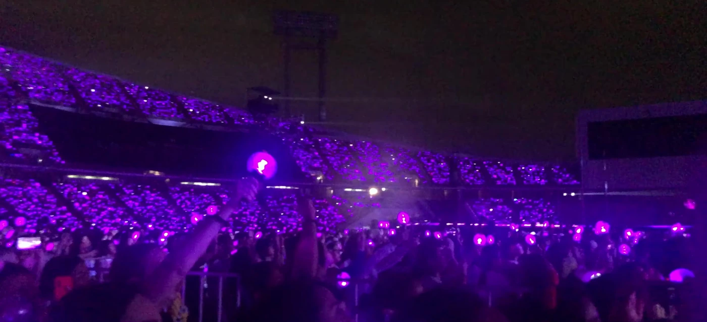 ARMY purple ocean lightsticks filling a stadium at a BTS concert — bts grammy arirang