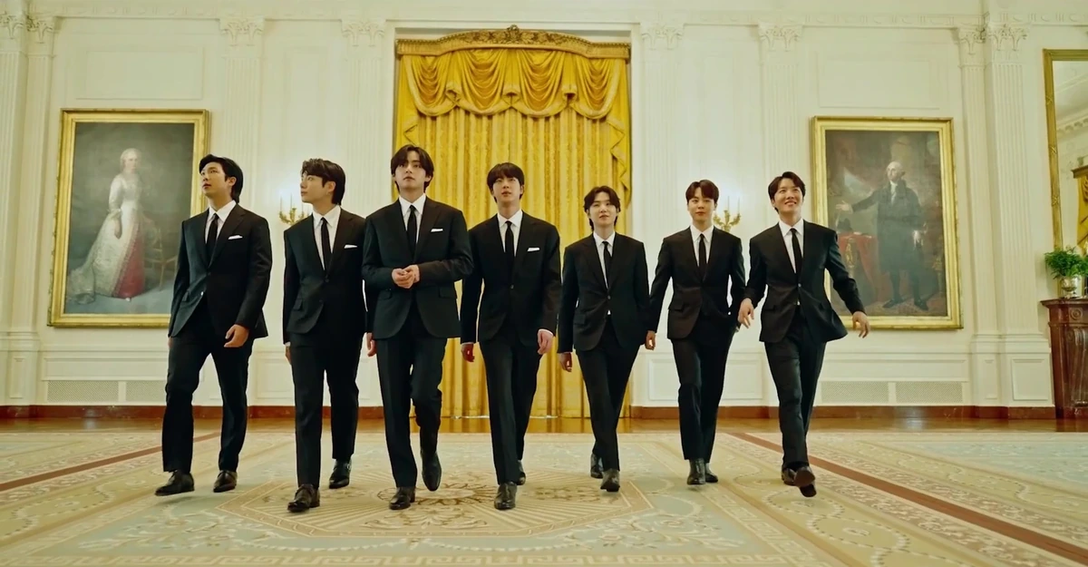 BTS speaking at a White House press briefing in 2022 — bts grammy arirang