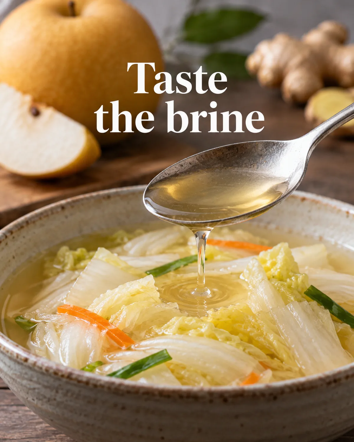 The liquid carries salt, fruit aroma and acidity.