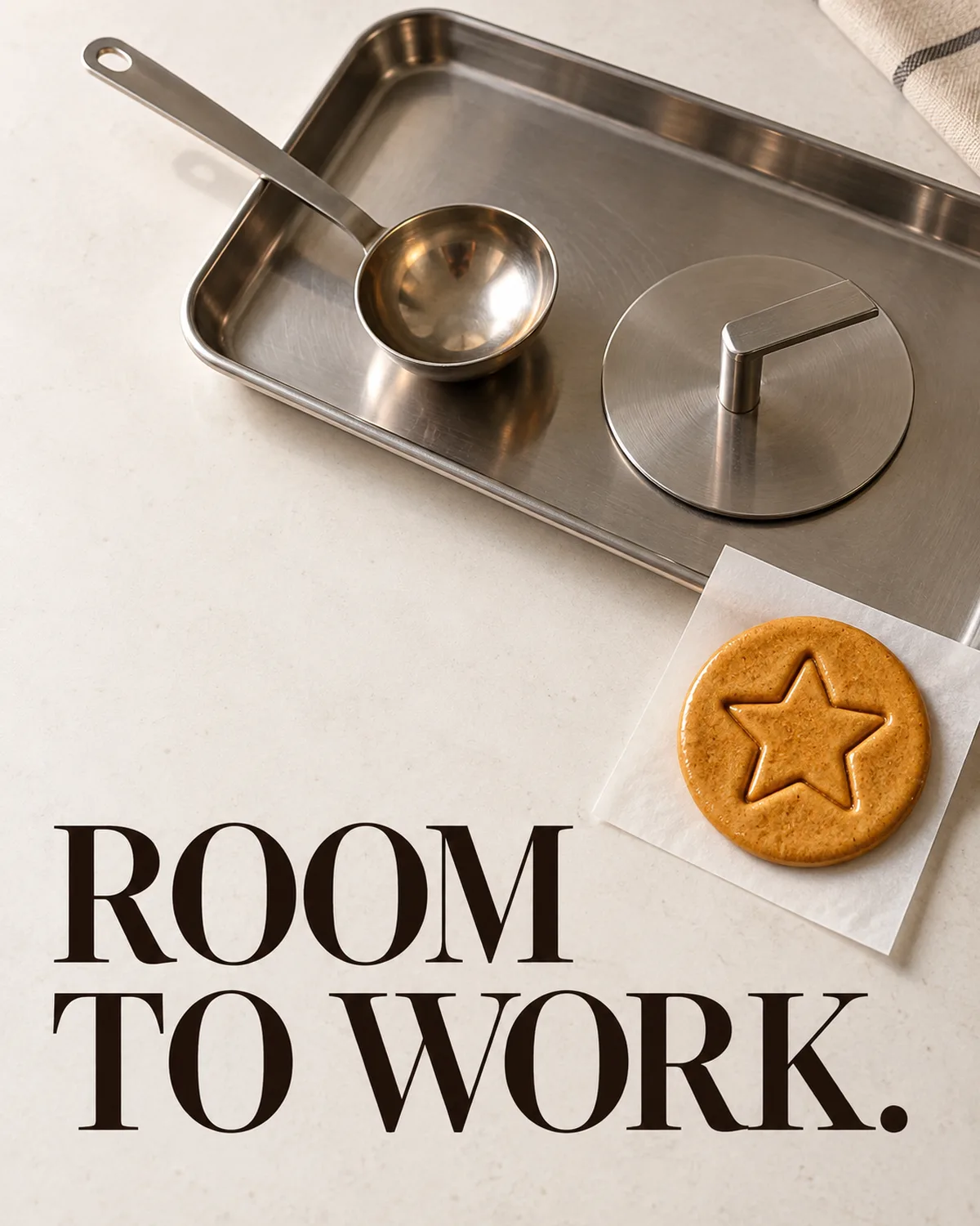A clear work surface helps the maker finish and hand over the candy.