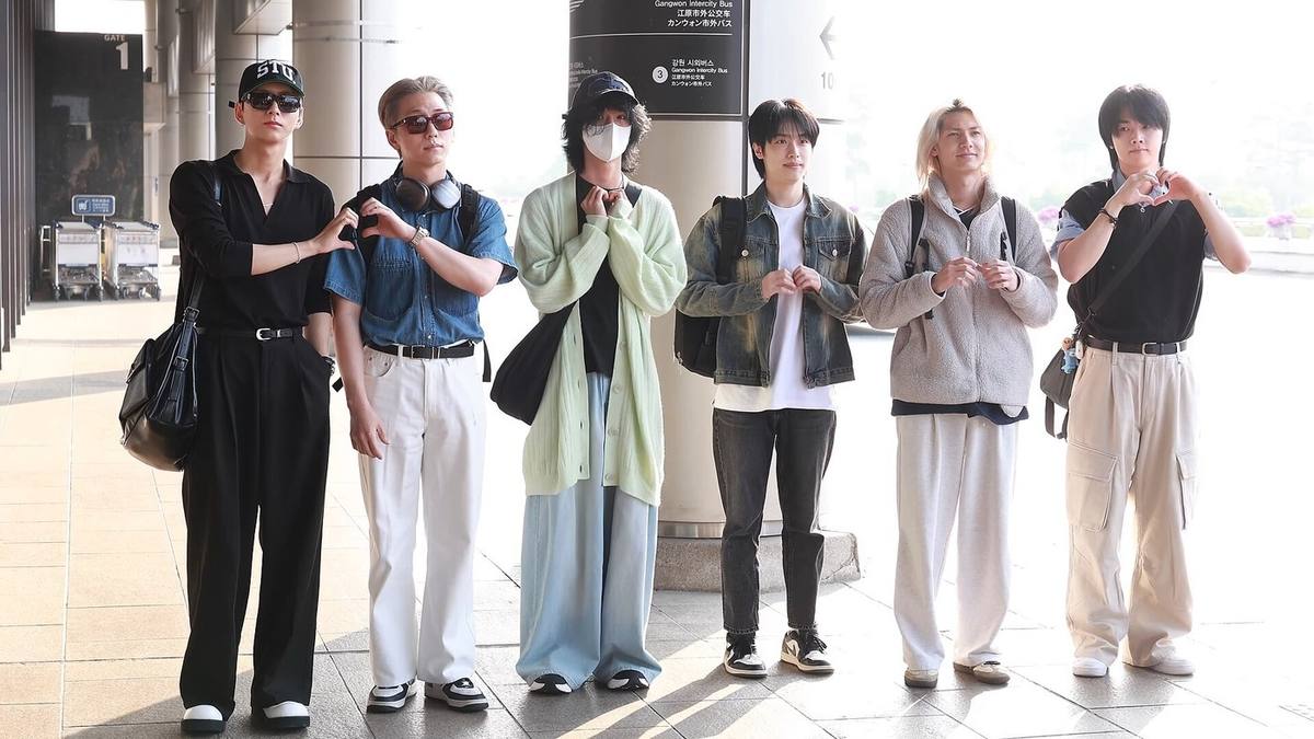 Xdinary Heroes members arriving at Gimpo International Airport, May 2025 — sasaeng fan explained