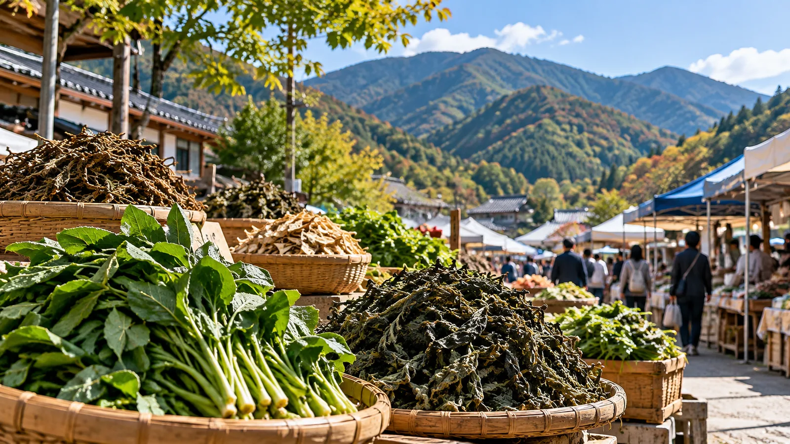 Mountain landscape and market setting associated with gondeure.