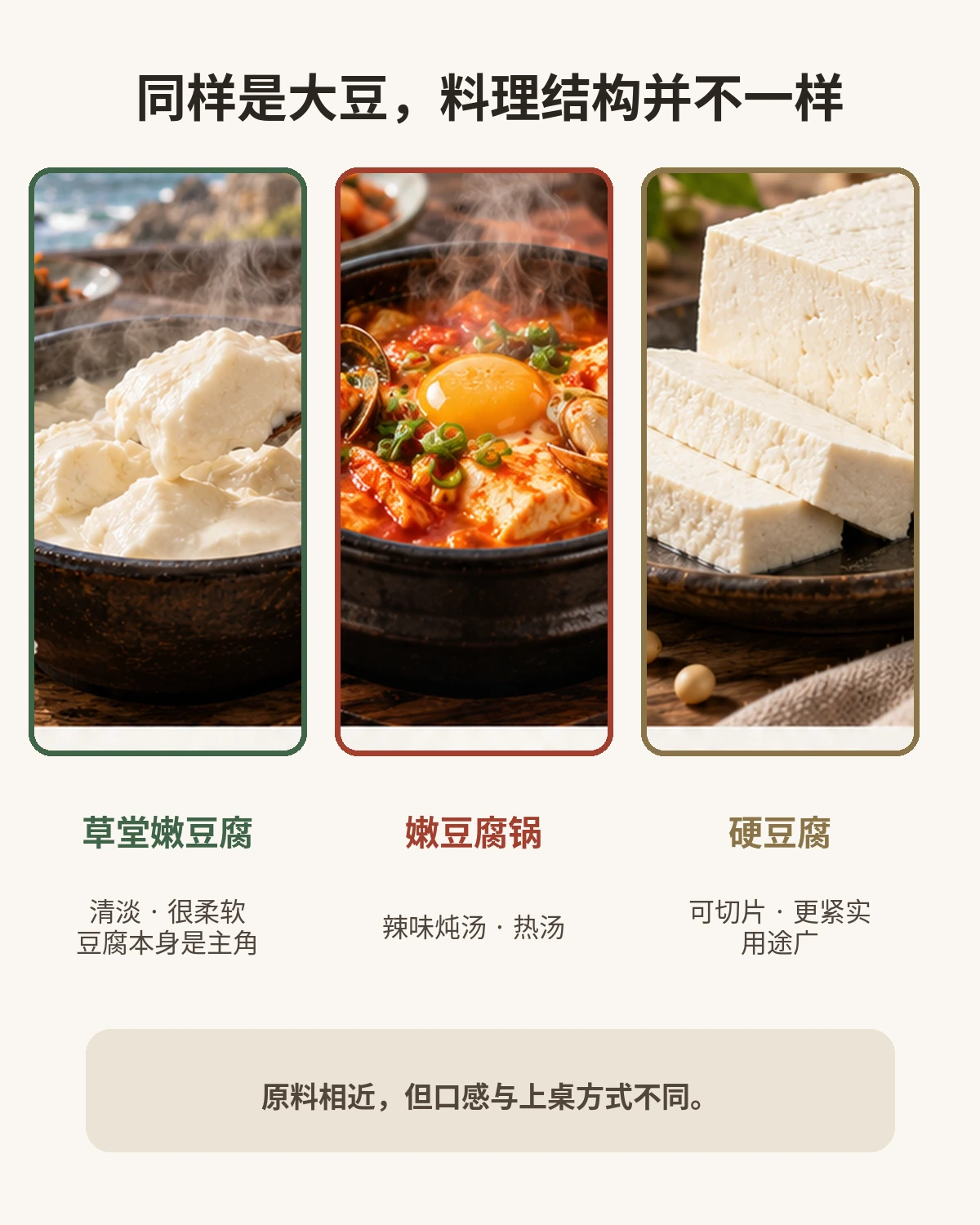 草堂嫩豆腐、嫩豆腐锅与硬豆腐的区别