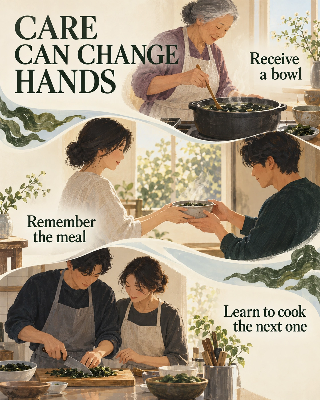 Receiving a remembered meal can become learning to prepare the next one.