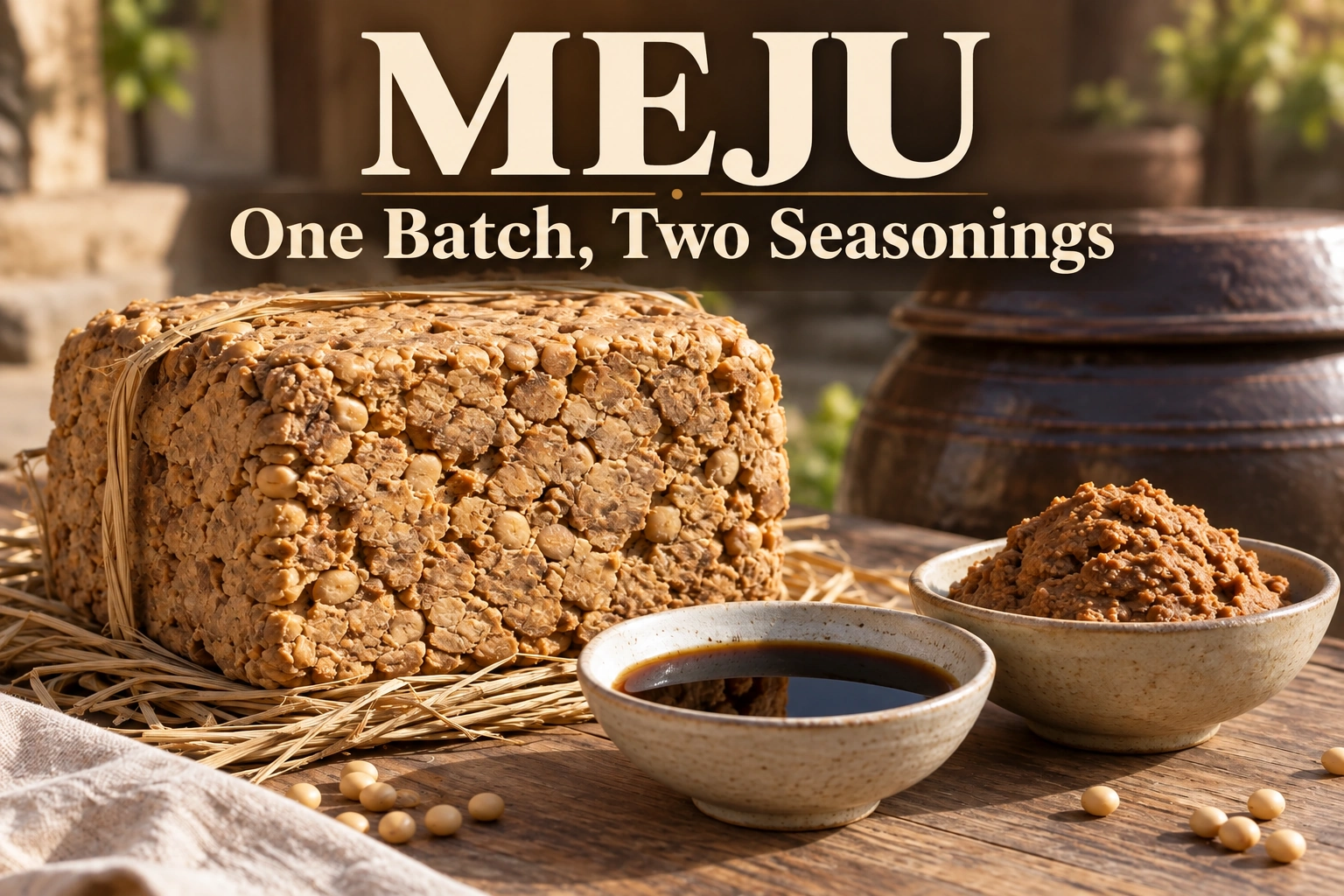 How Meju Becomes Doenjang and Ganjang: One Batch, Two Korean Seasonings